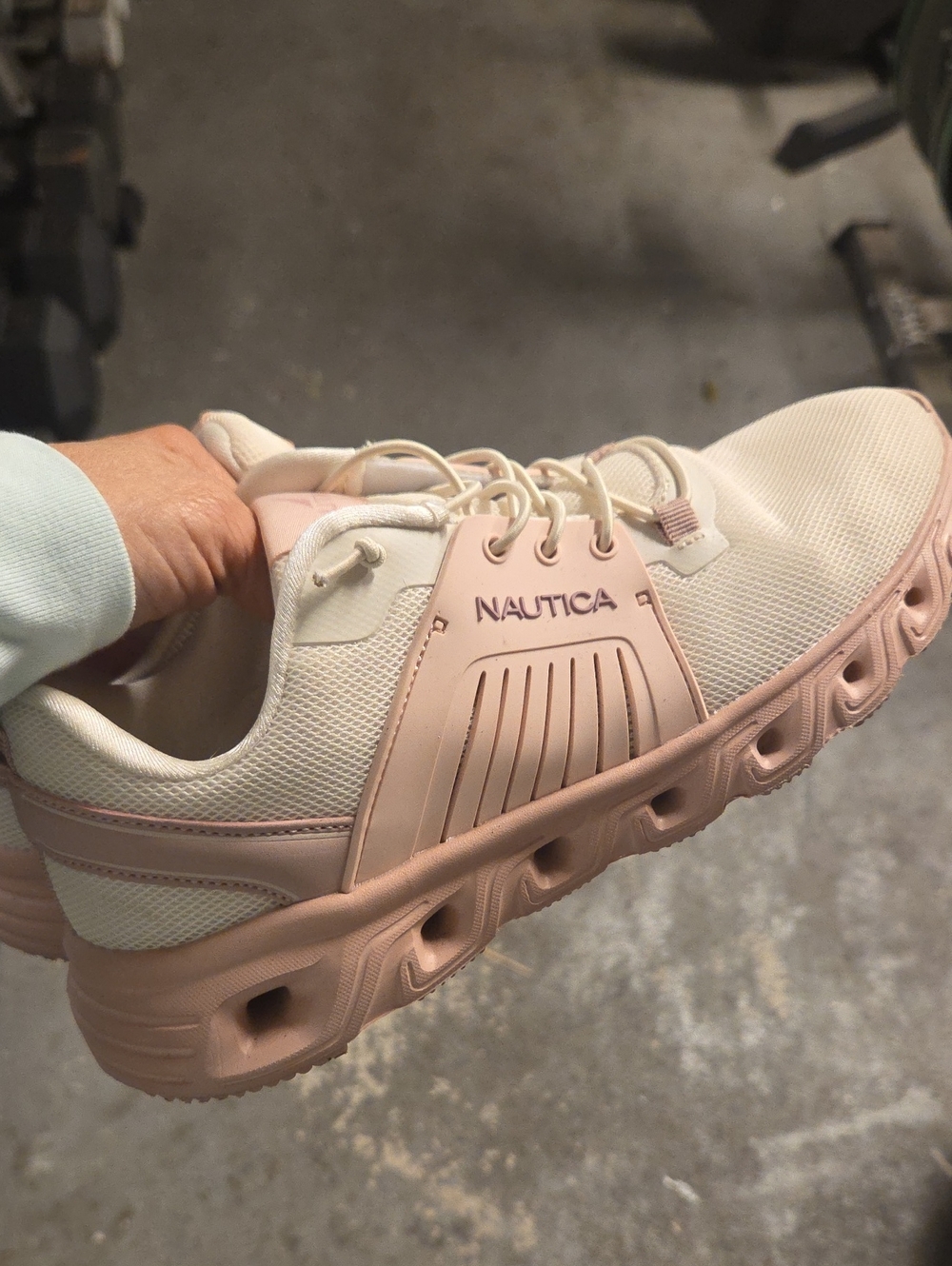 Nautica Girls's Cream and Blush Lightweight Athletic Sneaker